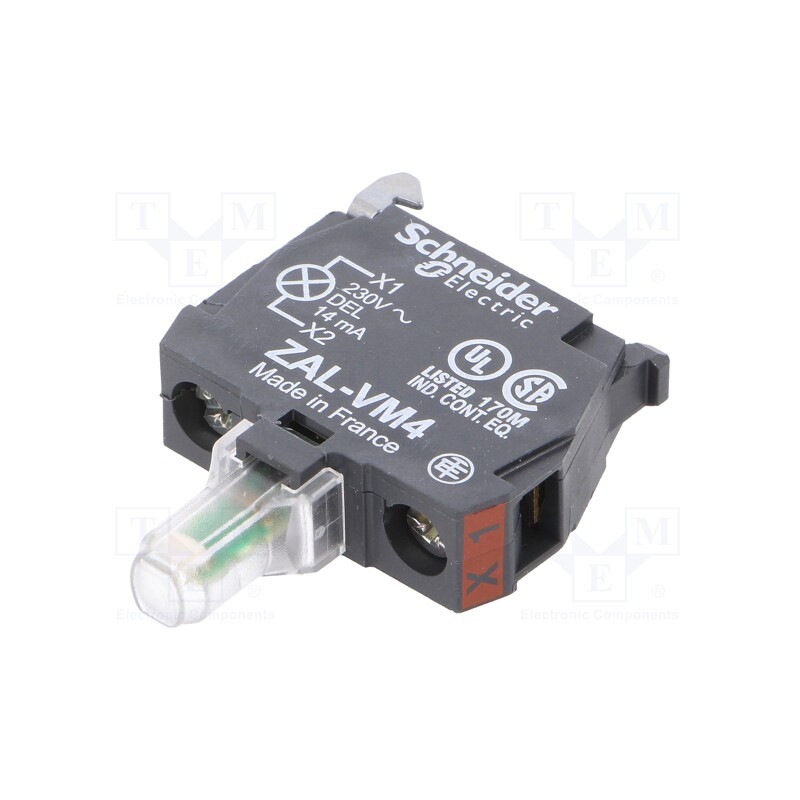 1 pcs x SCHNEIDER ELECTRIC - ZALVM4 - Illuminating unit, 22mm, Harmony XB4, -25÷70°C, Illumin: LED, red