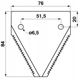 Claas lower sided scythe blade rasspe 611316