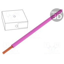 100 m x HELUKABEL - 29106 - Wire, H05V-K, stranded, Cu, 0.75mm2, PVC, pink, 300V,500V, Class: 5