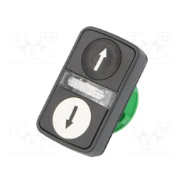 1 pcs x SCHNEIDER ELECTRIC - ZB5AW7A1724 - Switch: double, 22mm, Stabl.pos: 1, white/black, IP66, flat, Pos: 2