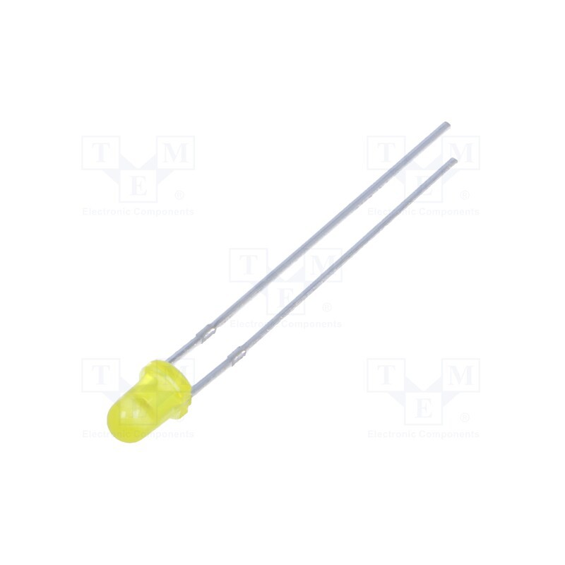 1 pcs x FORYARD - FYL-3014YD1A - LED, 3mm, yellow, 40mcd, 40°, Front: convex, 1.8÷2.6V, No.of term: 2