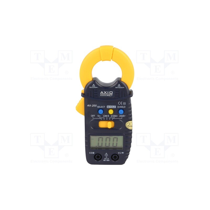 1 pcs x AXIOMET - AX-200 - Meter: multifunction, digital,pincers type, LCD, Øcable: 21mm