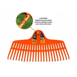 Plastic leaf rake, size m, cl mounting