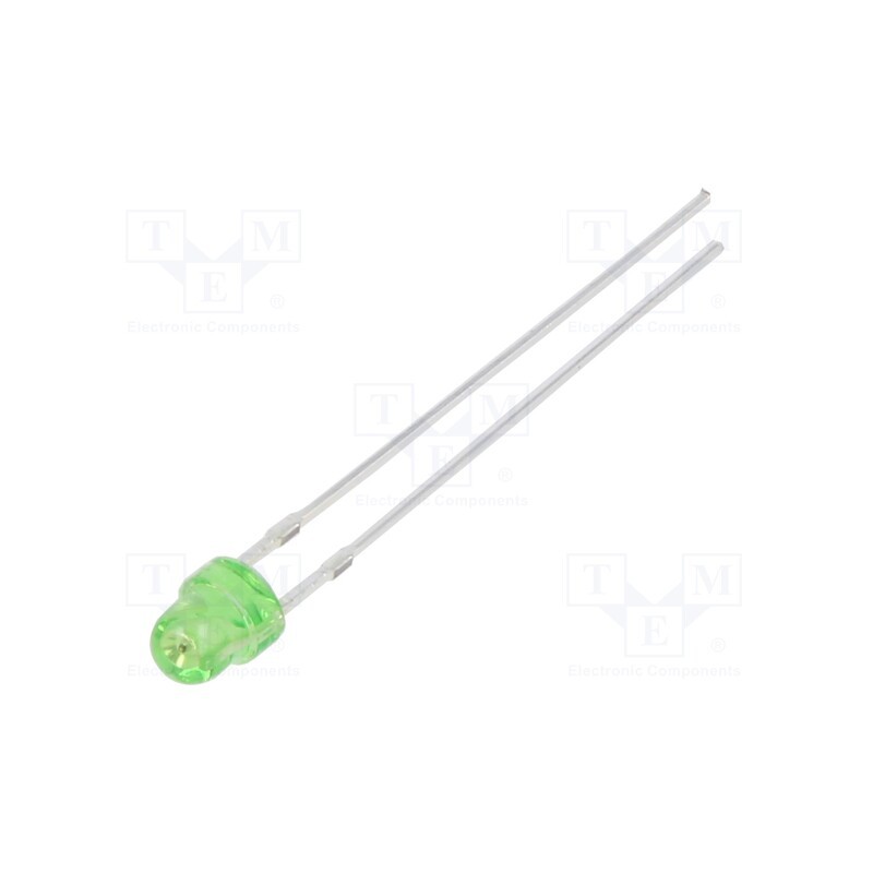 1 pcs x OPTOSUPPLY - OSG8HA3VA3A - LED, 3mm, yellow green, 68÷100mcd, 100°, Front: convex, 2.1÷2.6V