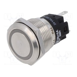 1 pcs x EAO - 82-5151.0114 - Indicator: LED, flat, red, 24VDC, 24VAC, Ø19mm, Body: silver