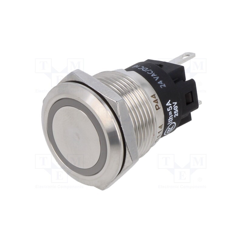 1 pcs x EAO - 82-5151.0114 - Indicator: LED, flat, red, 24VDC, 24VAC, Ø19mm, Body: silver
