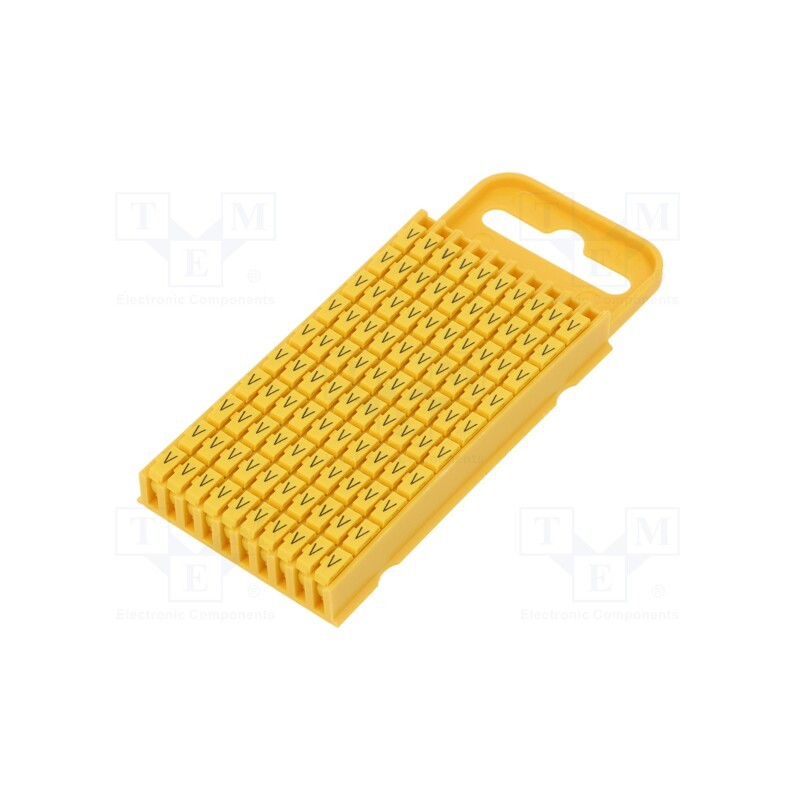100 pcs x HELLERMANNTYTON - 561-03224 - Markers, Marking: V, 4.3÷5.3mm, polyamide, yellow, -40÷85°C, WIC
