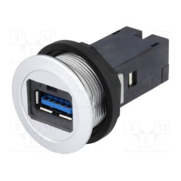 1 pcs x HARTING - 9454521902 - USB socket, 22mm, har-port, -25÷70°C, Ø22.3mm, IP20, silver