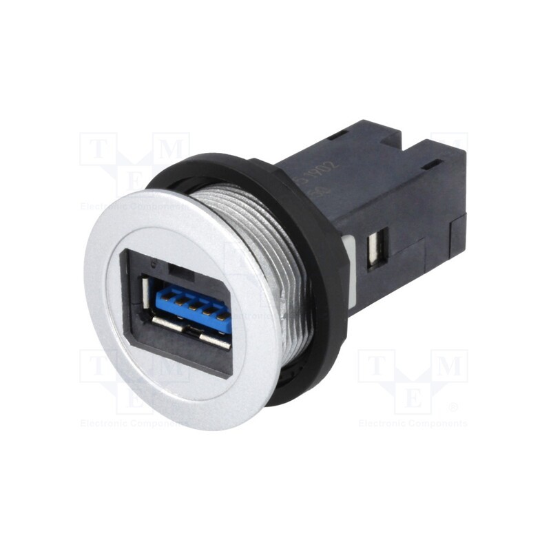 1 pcs x HARTING - 9454521902 - USB socket, 22mm, har-port, -25÷70°C, Ø22.3mm, IP20, silver