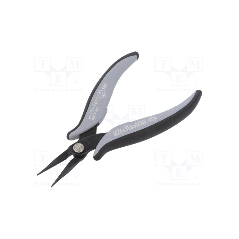 1 pcs x PIERGIACOMI - PN 2015 D - Pliers, gripping surfaces are laterally grooved,flat, ESD