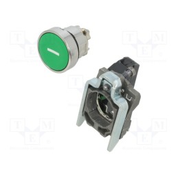 1 pcs x SCHNEIDER ELECTRIC - XB4BA3311 - Switch: push-button, 22mm, NO, flat, green, Ø22mm, Button marking: I