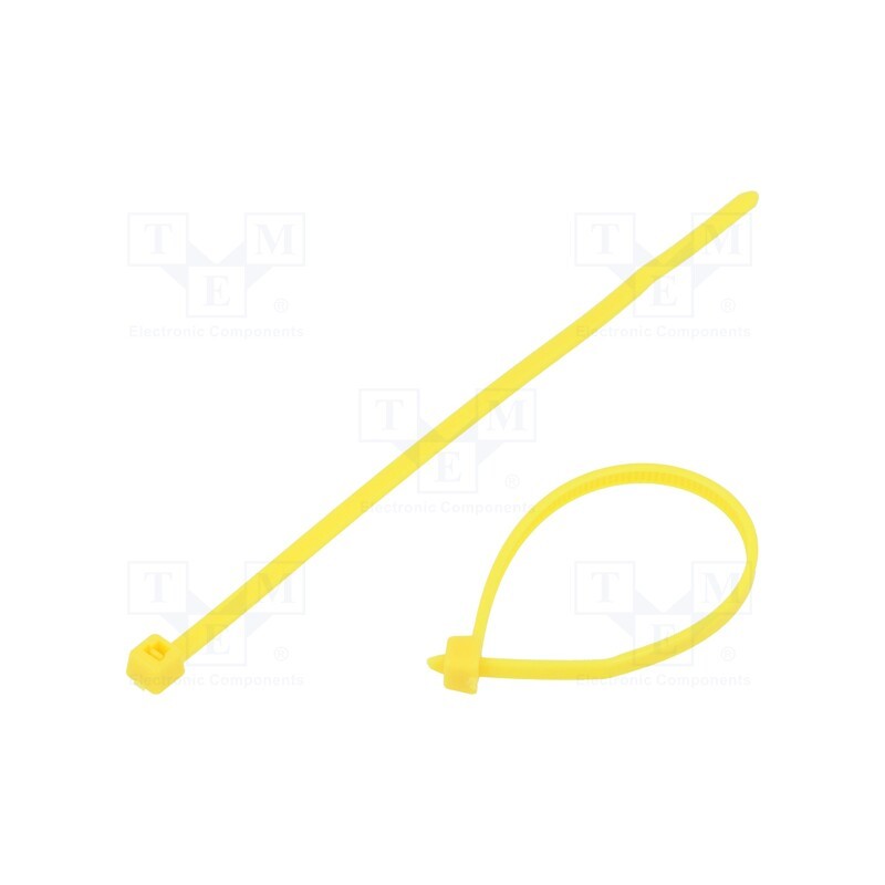 100 pcs x HELLERMANNTYTON - 116-01814 - Cable tie, L: 100mm, W: 2.45mm, polyamide, 80N, yellow, Ømax: 22mm