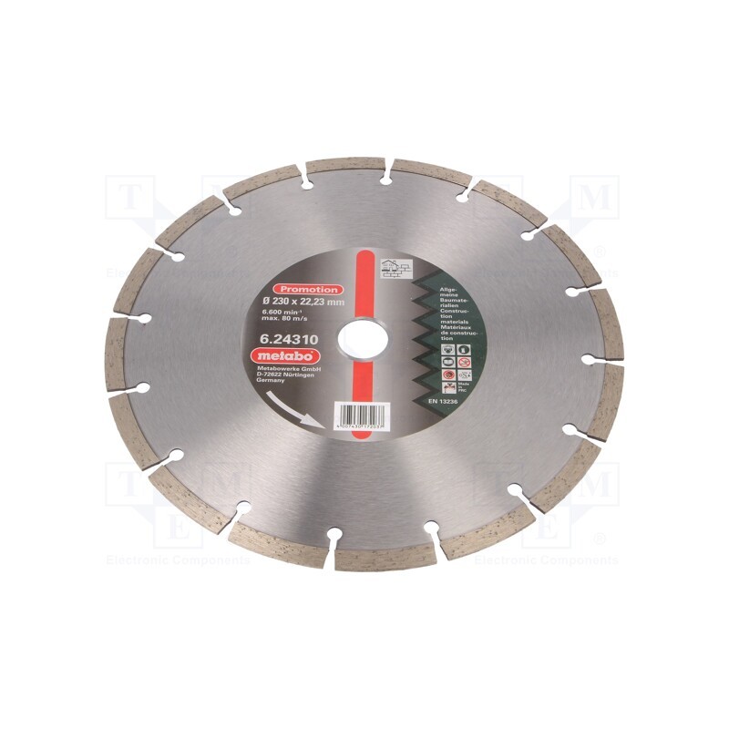 1 pcs x METABO - 624310000 - Cutting diamond wheel, Ø: 230mm, Øhole: 22.23mm