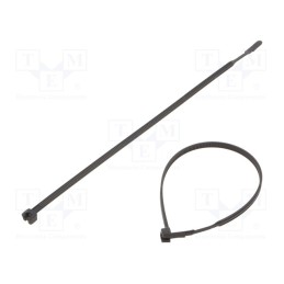 100 pcs x HELLERMANNTYTON - 109-00041 - Cable tie, L: 200mm, W: 3.6mm, polyamide, 130N, black, Ømax: 50mm