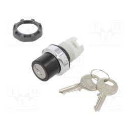 1 pcs x ABB - 1SFA611280R3001 - Switch: rotary with key, 22mm, black/silver, none, IP66, prominent