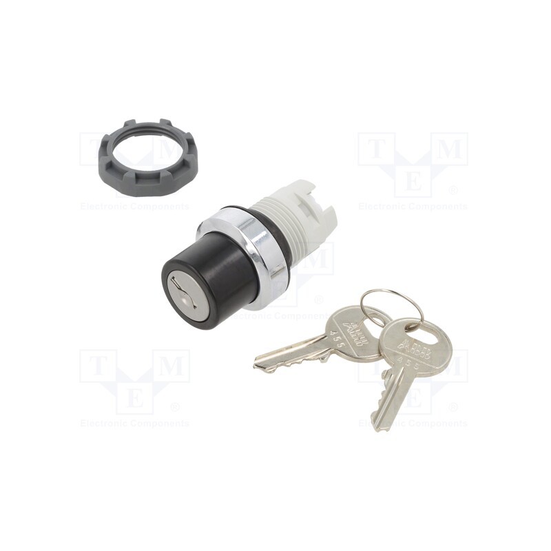 1 pcs x ABB - 1SFA611280R3001 - Switch: rotary with key, 22mm, black/silver, none, IP66, prominent