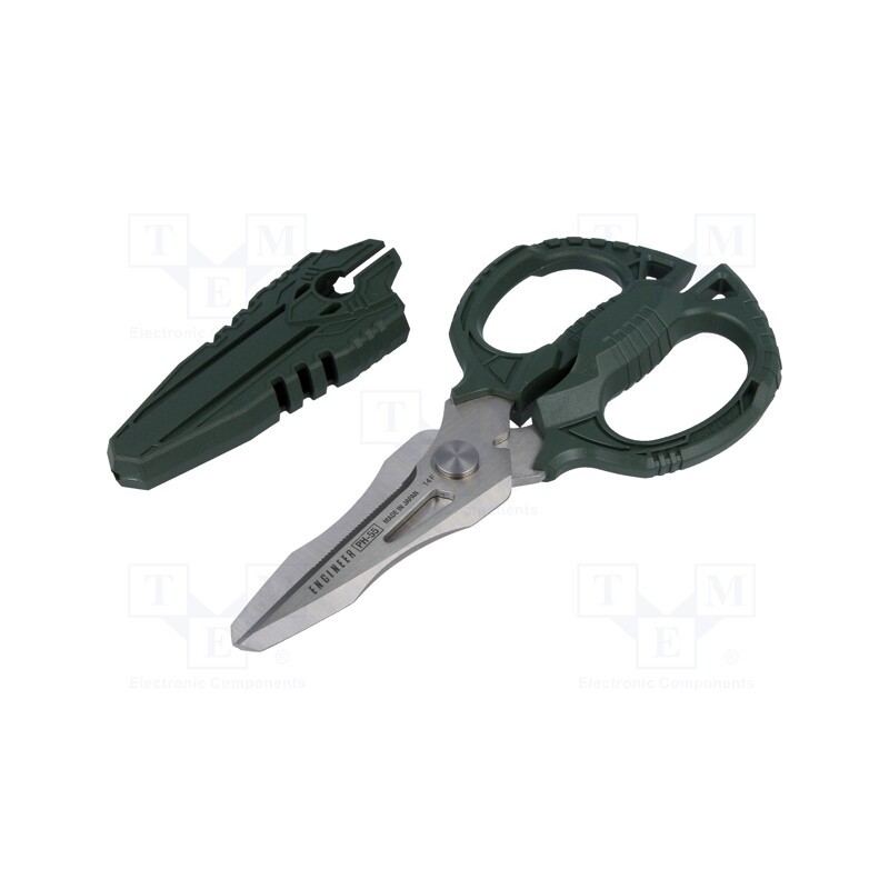 1 pcs x ENGINEER - PH-55 - Scissors, 160mm, anti-slip handles,partially serrated blade