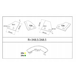 Set of knives for camper 390 s30 0540 67 005