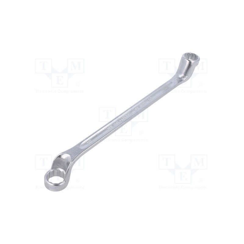 1 pcs x STAHLWILLE - 41041819 - Wrench, box, 18mm,19mm, chromium plated steel, L: 275mm, offset
