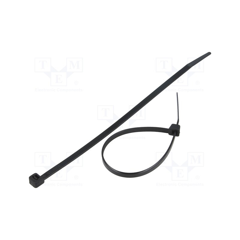 100 pcs x FIX&FASTEN - FIX-S-4.8X180/BK - Cable tie, L: 180mm, W: 4.8mm, polyamide, 222N, black, Ømax: 42mm