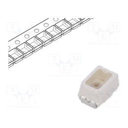 2 pcs x VISHAY - VLMO235U1V2-GS08 - Power LED, orange, 60°, 20mA, λd: 600÷611nm, 2.3x1.3x1.4mm, SMD