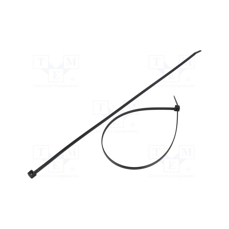 100 pcs x FIX&FASTEN - FIX-S-4.8X380/BK - Cable tie, L: 380mm, W: 4.8mm, polyamide, 222N, black, Ømax: 108mm