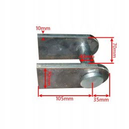Fixing eyelet for welding the actuator diameter 40