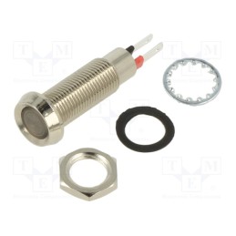 1 pcs x MARL - 508-532-24 - Indicator: LED, recessed, green, 48VDC, Ø8.1mm, IP67, brass