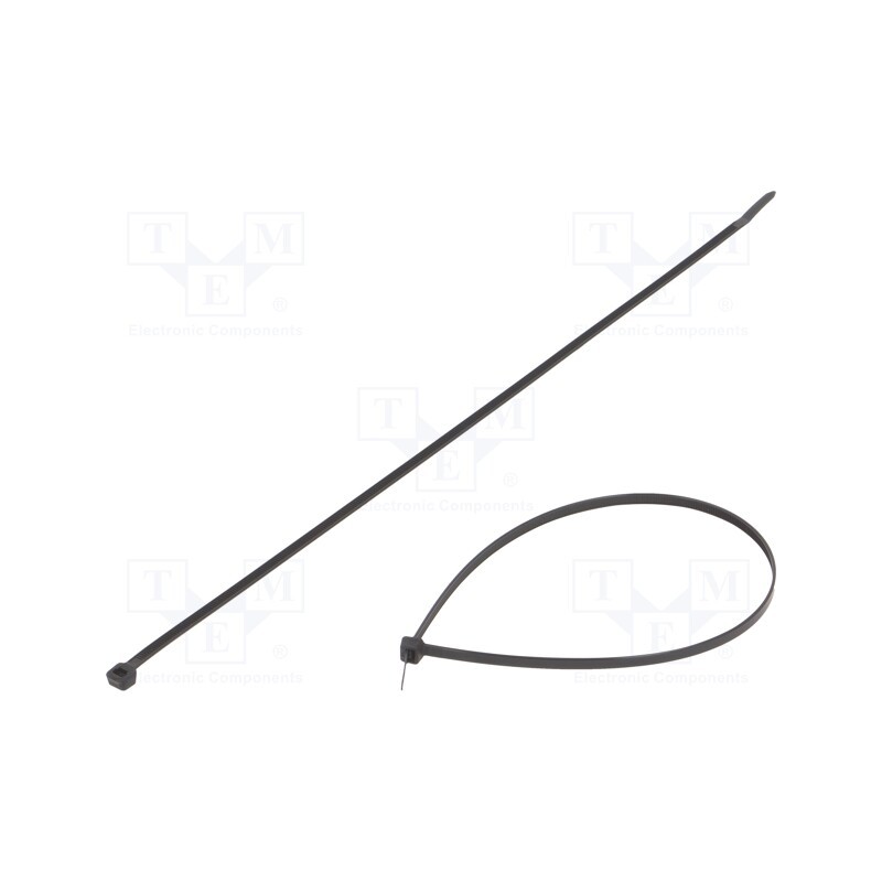 100 pcs x FIX&FASTEN - FIX-S-4.8X370T/BK - Cable tie, L: 370mm, W: 4.8mm, polyamide, 333N, black, Ømax: 102mm