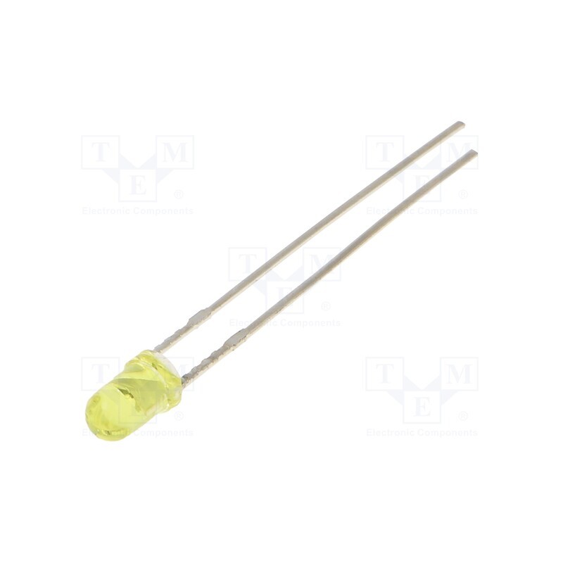1 pcs x OPTOSUPPLY - OSY5LW3133A - LED, 3mm, yellow, 220mcd, 30°, Front: convex, 1.8÷2.4V, No.of term: 2