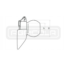 Agricultural ball for lower suspension, category 2 3 56x37