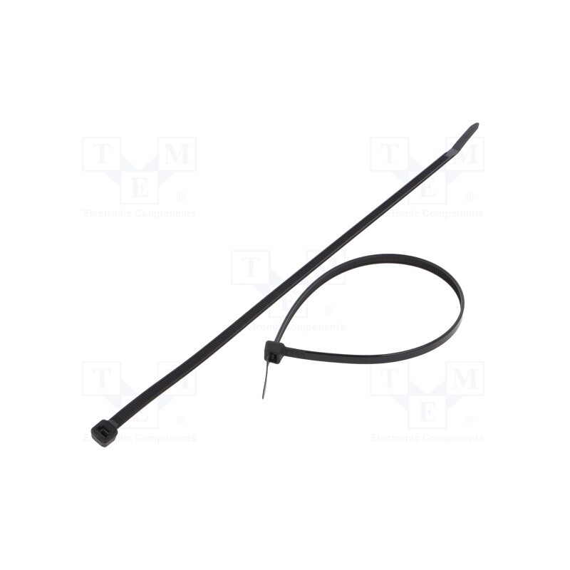 100 pcs x FIX&FASTEN - FIX-S-4.8X250S/BK - Cable tie, L: 250mm, W: 4.8mm, polyamide, 222N, black, Ømax: 66mm