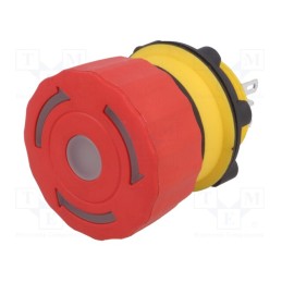 1 pcs x ONPOW - LAS1-A22Y-02TSB/R AC/DC 24V - Switch: emergency stop, 22mm, Stabl.pos: 2, NC x2, red, LED, 24V