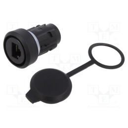 1 pcs x SIEMENS - 3SU1900-0GB10-0AA0 - RJ45 socket, 22mm, -25÷70°C, IP65, black