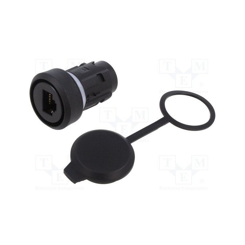 1 pcs x SIEMENS - 3SU1900-0GB10-0AA0 - RJ45 socket, 22mm, -25÷70°C, IP65, black