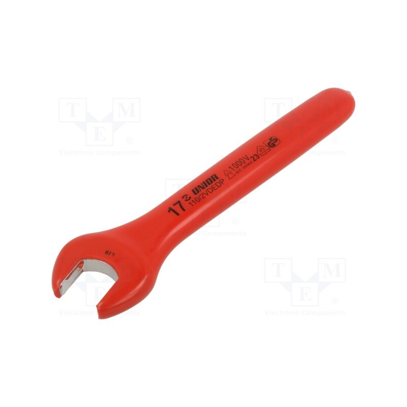 1 pcs x UNIOR - 612181 - Wrench, insulated,single sided,spanner, 17mm, 110/2VDEDP