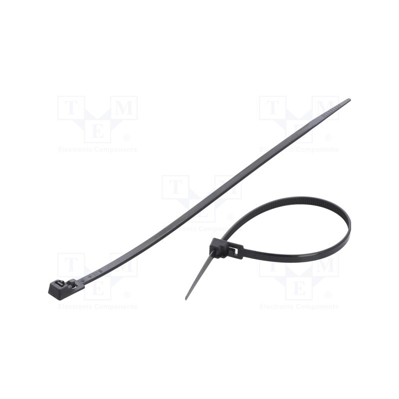 100 pcs x FIX&FASTEN - FIX-TR-4.8X200/BK - Cable tie, multi use, L: 200mm, W: 4.8mm, polyamide, 222N, black