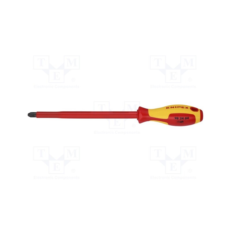 1 pcs x KNIPEX - 98 24 04 - Screwdriver, insulated, Phillips, PH4, Blade length: 200mm, 1kVAC