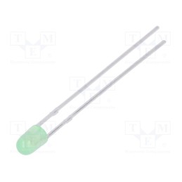 1 pcs x LUCKYLIGHT - LL-304GD2P-1B - LED, 3mm, yellow green, 90÷160mcd, 80°, Front: convex, 1.6÷2.4V