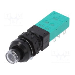 1 pcs x C&K - ZNE18 FA200 BK GN 2U EE L - Switch: push-button, Pos: 2, DPDT, 6A/250VAC, ON-ON