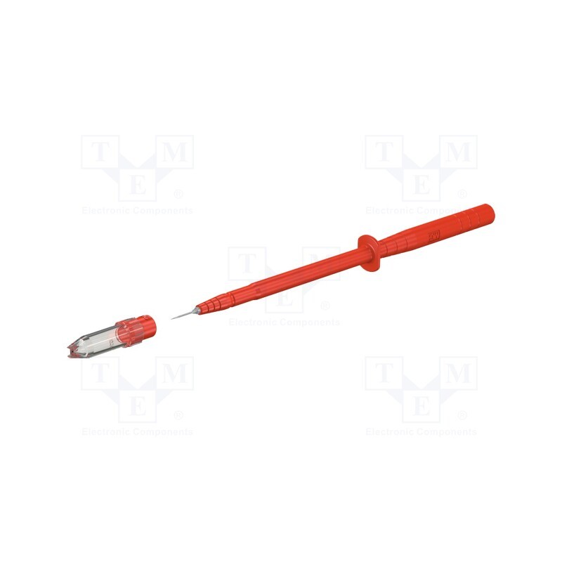 1 pcs x STu00c4UBLI - 24.0238-22 - Test probe, 1A, red, Socket size: 4mm, Overall len: 128mm
