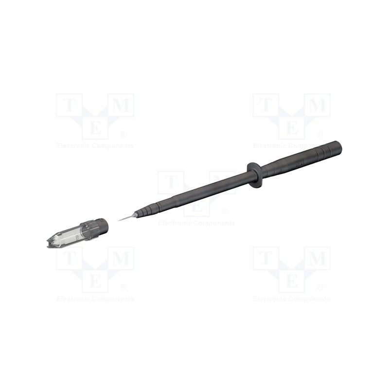 1 pcs x STu00c4UBLI - 24.0238-21 - Test probe, 1A, black, Socket size: 4mm, Overall len: 128mm