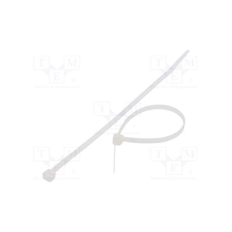 100 pcs x FIX&FASTEN - FIX-S-4.8X185/N - Cable tie, L: 185mm, W: 4.8mm, polyamide, 222N, natural, Ømax: 44mm