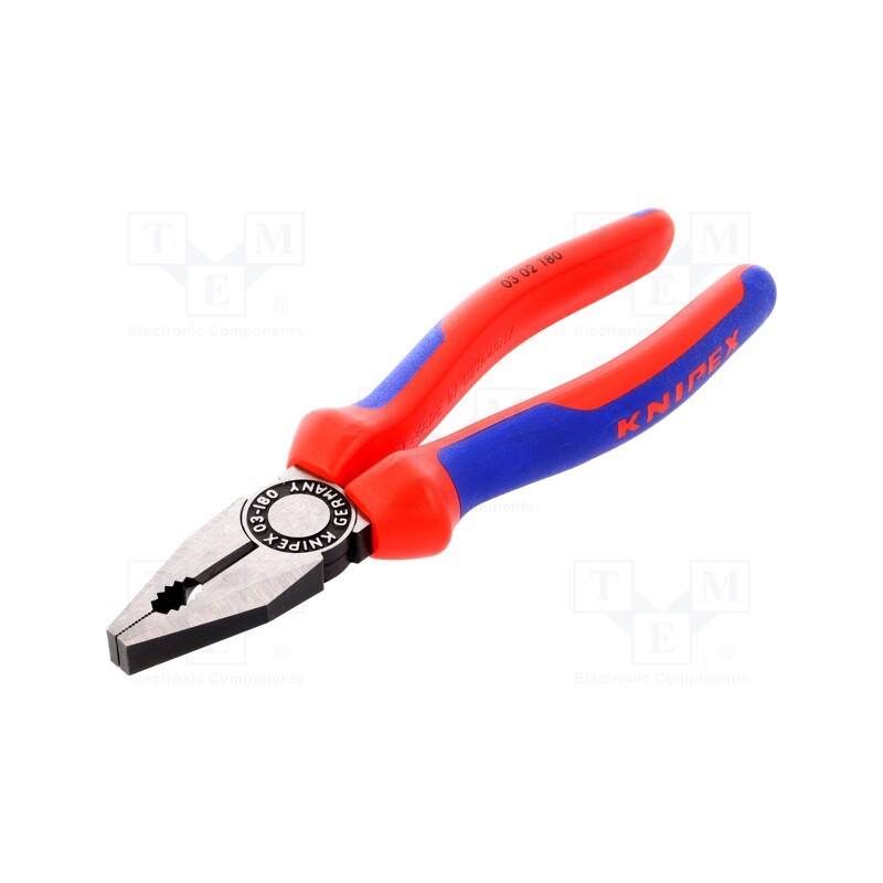 1 pcs x KNIPEX - 03 02 180 - Pliers, universal, 180mm, for bending, gripping and cutting