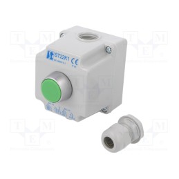 1 pcs x SPAMEL - ST22K1\01-1 - Control station, ST22, No.of butt: 1, flat, IP65, plastic, NO