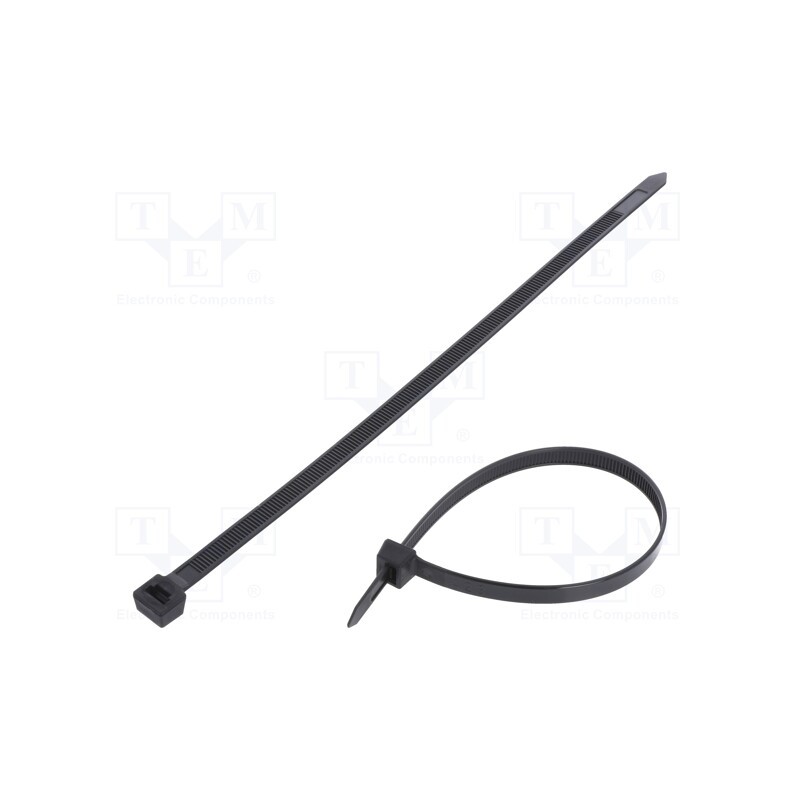 100 pcs x FIX&FASTEN - FIX-S-7.6X250/BK - Cable tie, L: 250mm, W: 7.6mm, polyamide, 533N, black, Ømax: 66mm