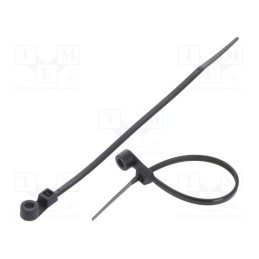 100 pcs x FIX&FASTEN - FIX-M-2.5X112/BK - Cable tie, with a hole for screw mounting, L: 112mm, W: 2.5mm
