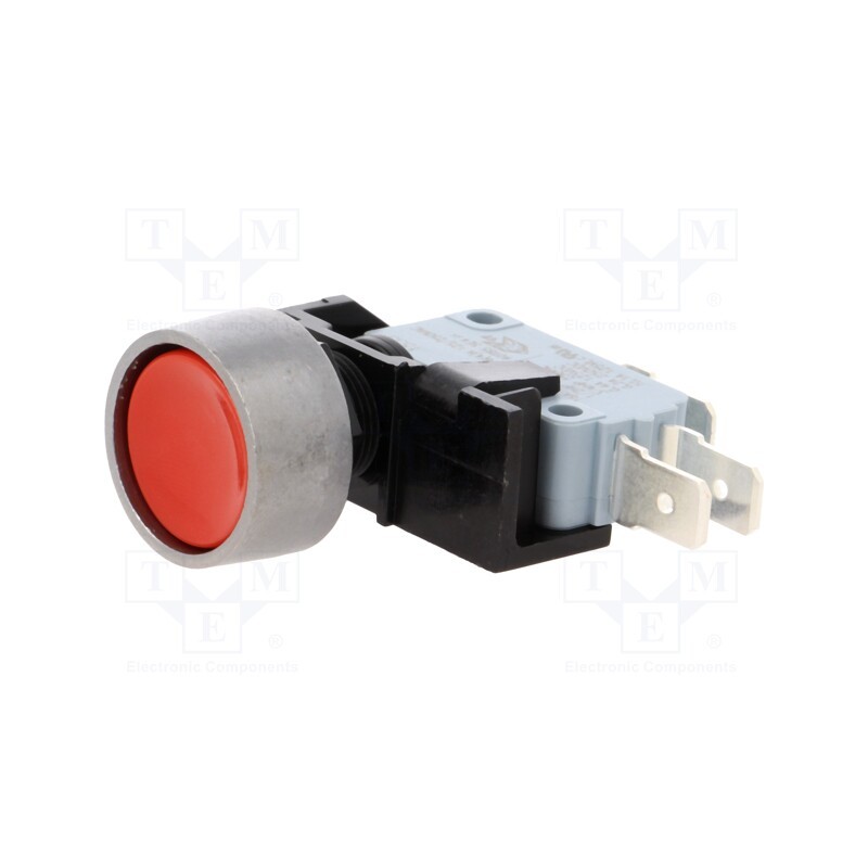 1 pcs x BULGIN - C0911KBAAK - Switch: push-button, Pos: 2, SPDT, 16A/250VAC, ON-(ON), Ø12.7mm
