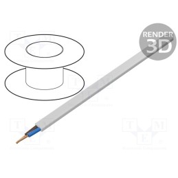 100 m x TECHNOKABEL - - - Wire, H03VV-F,OMY, 3x1.5mm2, round, stranded, Cu, PVC, white, 300V