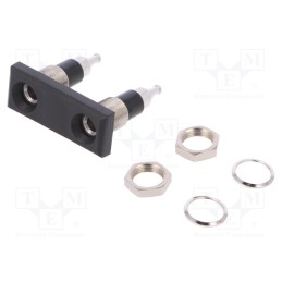 1 pcs x POMONA - 73101-0 - Socket, 4mm banana, 25A, 30VAC, 60VDC, Cutout: Ø8.3mm, black, double